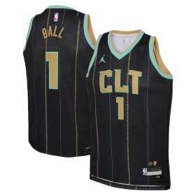 Dres Charlotte Hornets Lamelo Ball 1 Jordan 2022-23 City Edition Crno Swingman
